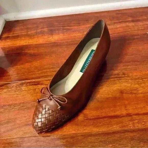Naturalizer Vintage Women Size 8M Brown Leather Ballet With Bow Flat Small Heel - Picture 2 of 10